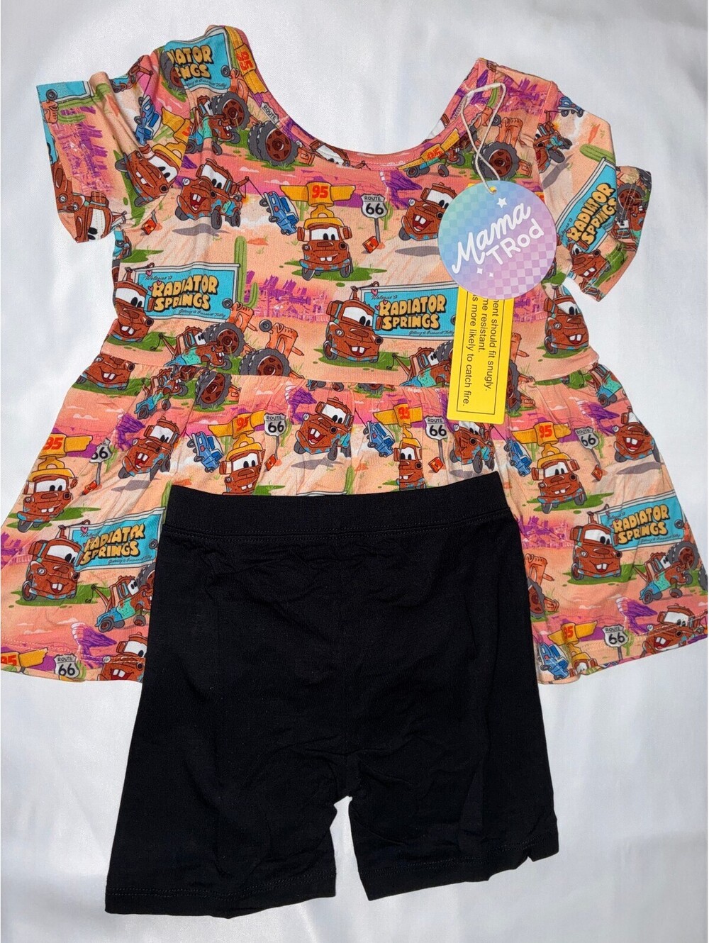 Mama Trod Radiator Springs Peplum Set 4T NWT